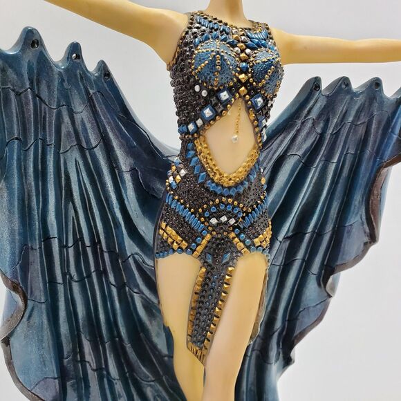 Seven Veils Dancer Alabastrite Statue Objet 'd Elegance Collection 14x11 Inches - Picture 7 of 12